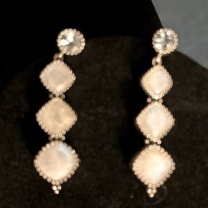 Elegant moonstone gem drop earrings.